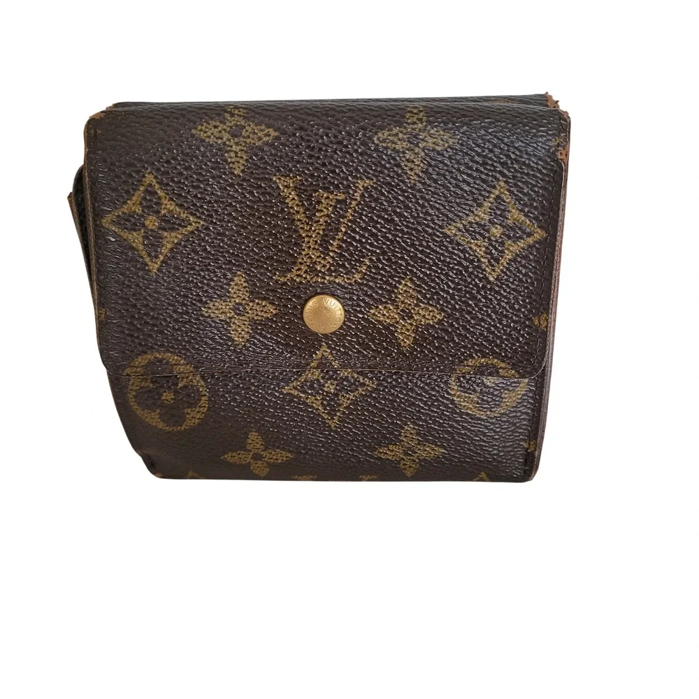 Louis Vuitton Monogram Portefeuille Elise Trifold Wallet Brown SP0051 Vintage